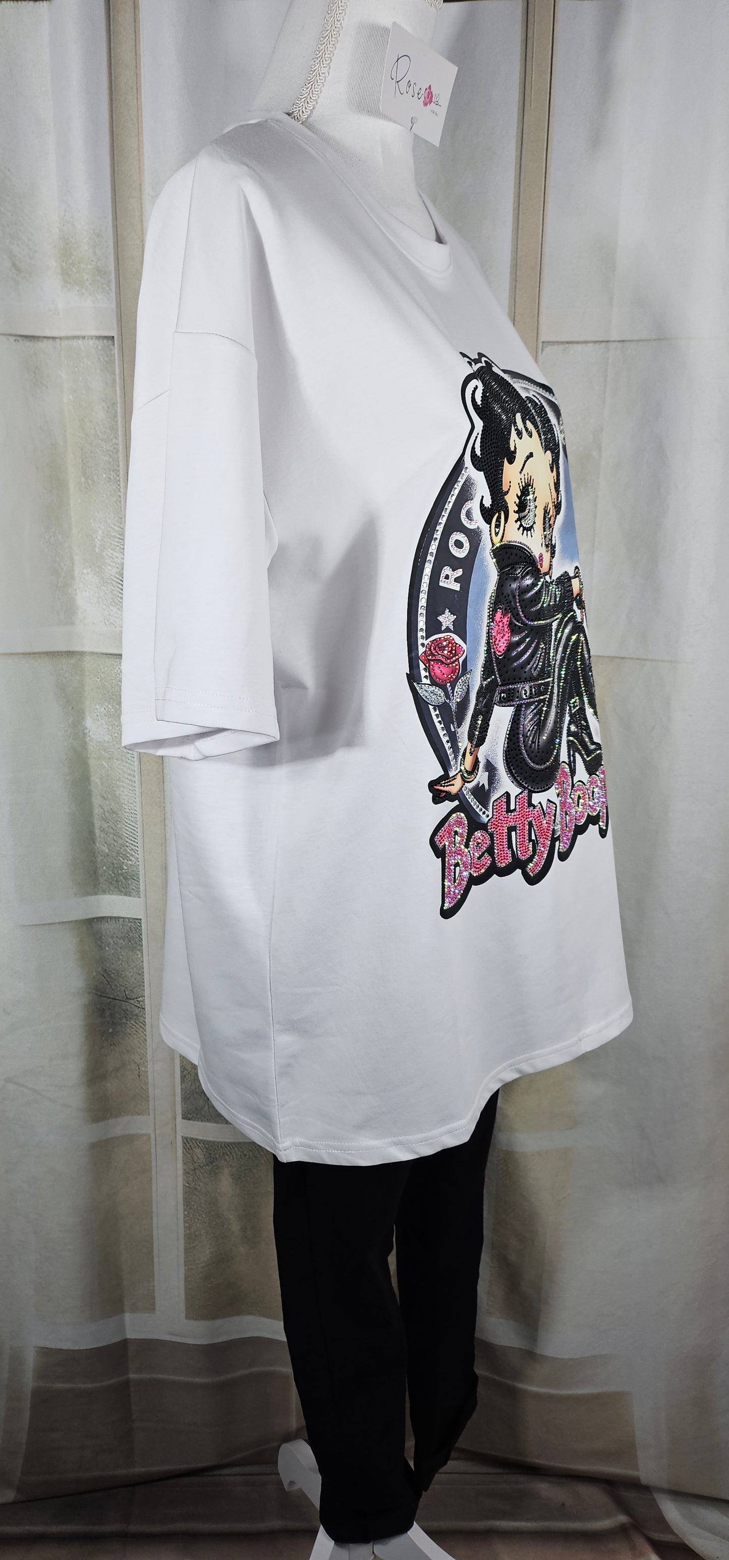 Tshirt weiss "Betty", Gr. onesize 38 bis 42/44 von ROSE