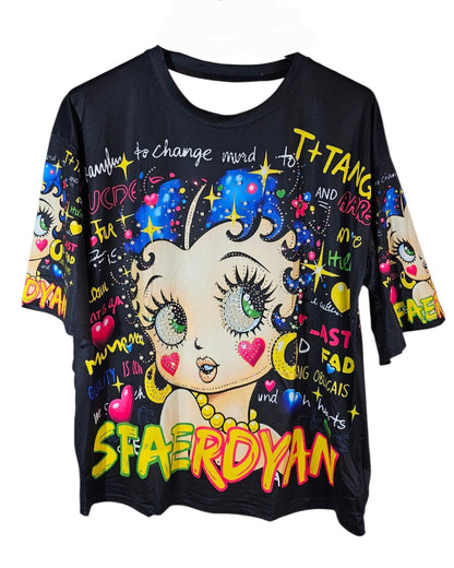 Tshirt schwarz "Betty", Gr. onesize 38 bis 42/44 von ROSE