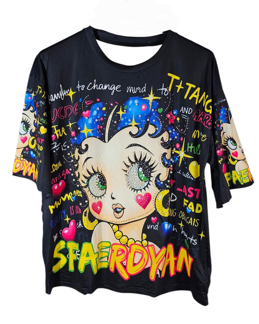Tshirt schwarz "Betty", Gr. onesize 38 bis 42/44 von ROSE