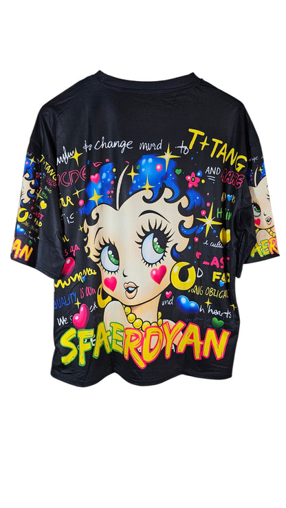 Tshirt schwarz "Betty", Gr. onesize 38 bis 42/44 von ROSE