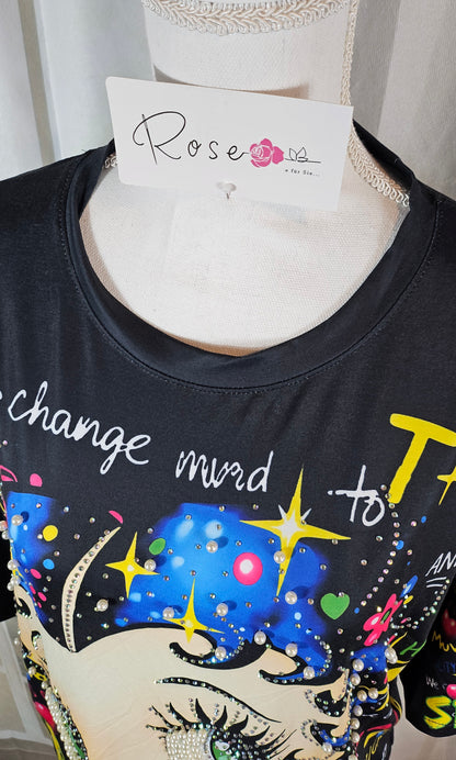 Tshirt schwarz "Betty", Gr. onesize 38 bis 42/44 von ROSE