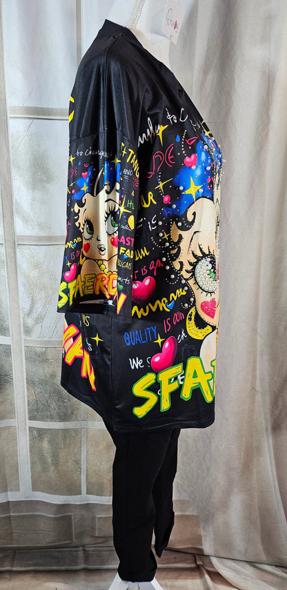 Tshirt schwarz "Betty", Gr. onesize 38 bis 42/44 von ROSE