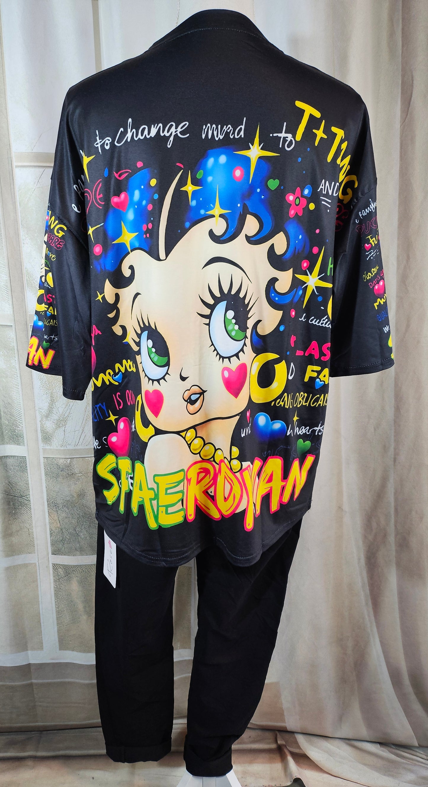 Tshirt schwarz "Betty", Gr. onesize 38 bis 42/44 von ROSE