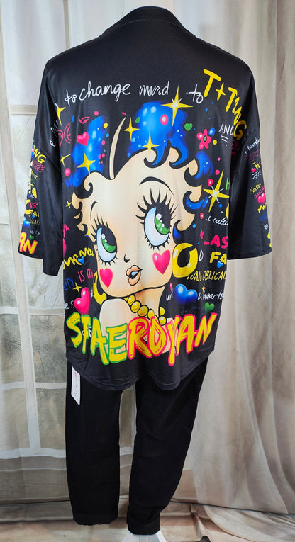 Tshirt schwarz "Betty", Gr. onesize 38 bis 42/44 von ROSE