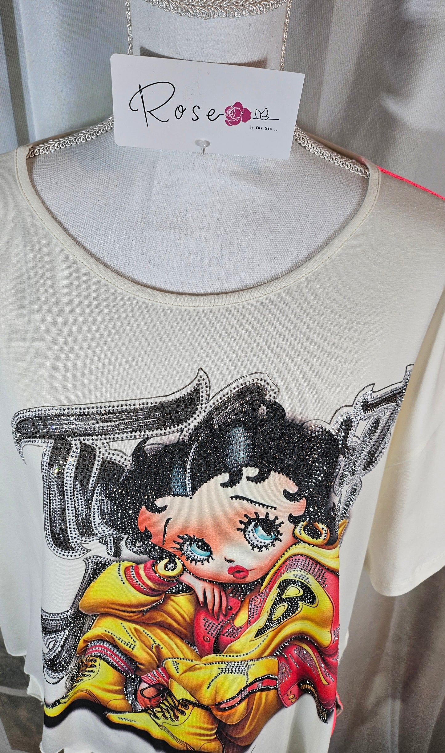 Tshirt wollweiss "Betty", Gr. onesize 38 bis 42 von ROSE