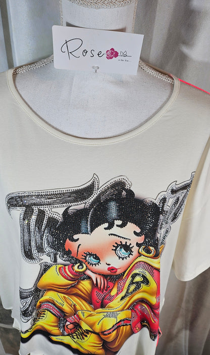 Tshirt wollweiss "Betty", Gr. onesize 38 bis 42 von ROSE