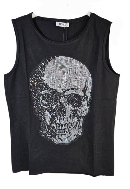 Baumwolltop "Skull", Grösse S/M & L/XL von ROSE