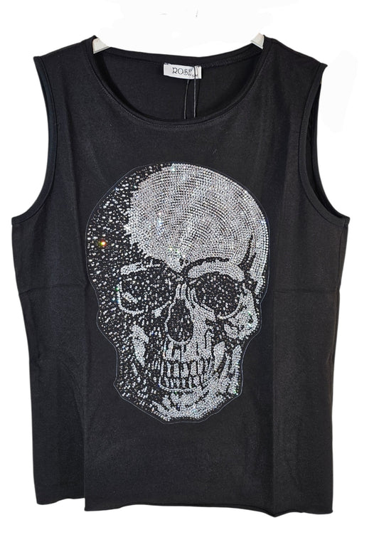 Baumwolltop "Skull", Grösse S/M & L/XL von ROSE