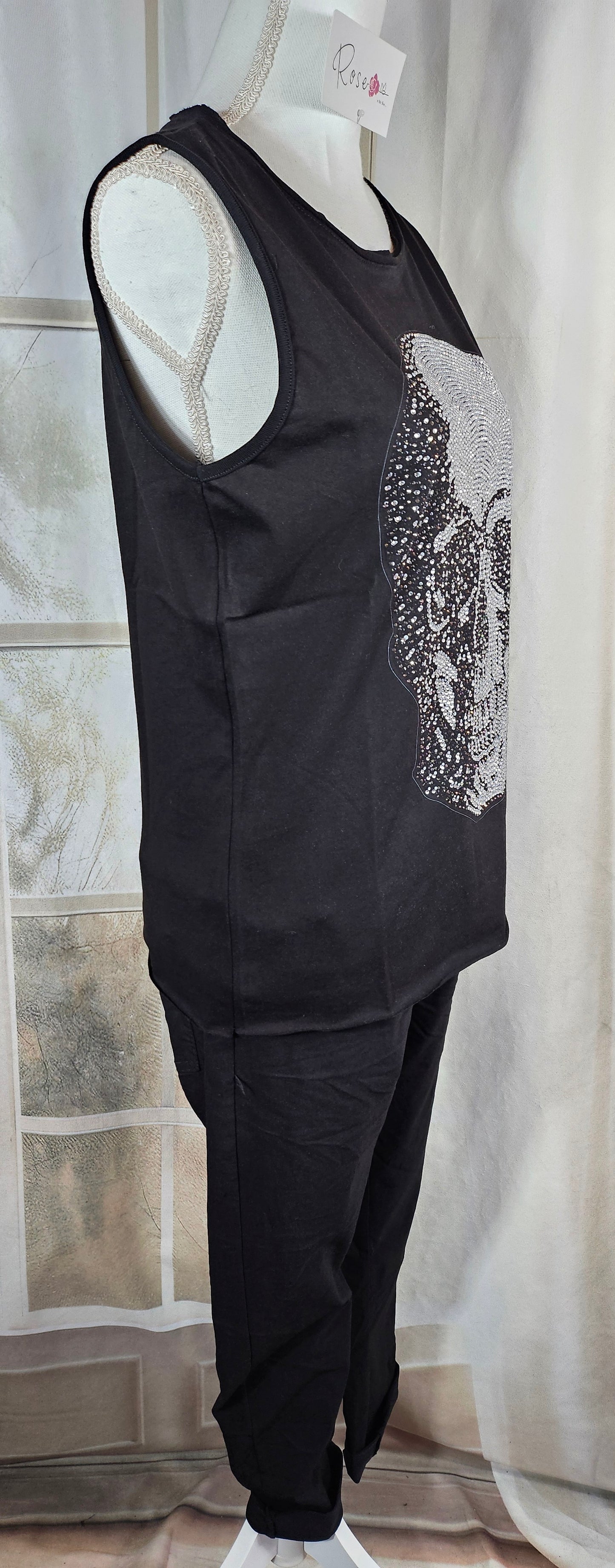 Baumwolltop "Skull", Grösse S/M & L/XL von ROSE