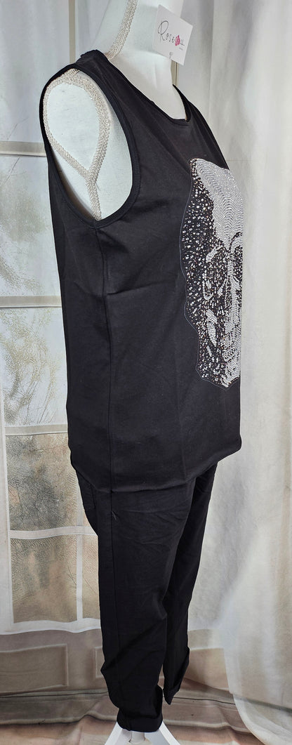 Baumwolltop "Skull", Grösse S/M & L/XL von ROSE