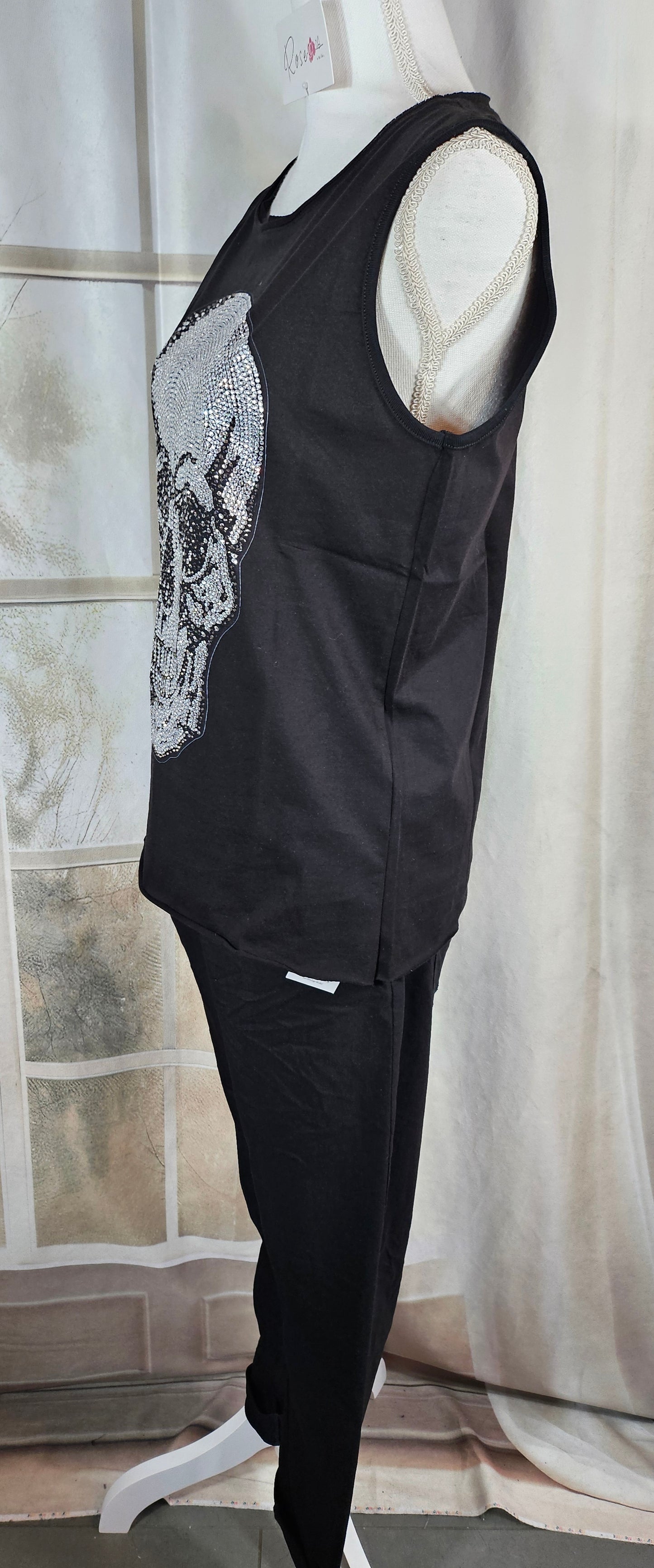 Baumwolltop "Skull", Grösse S/M & L/XL von ROSE
