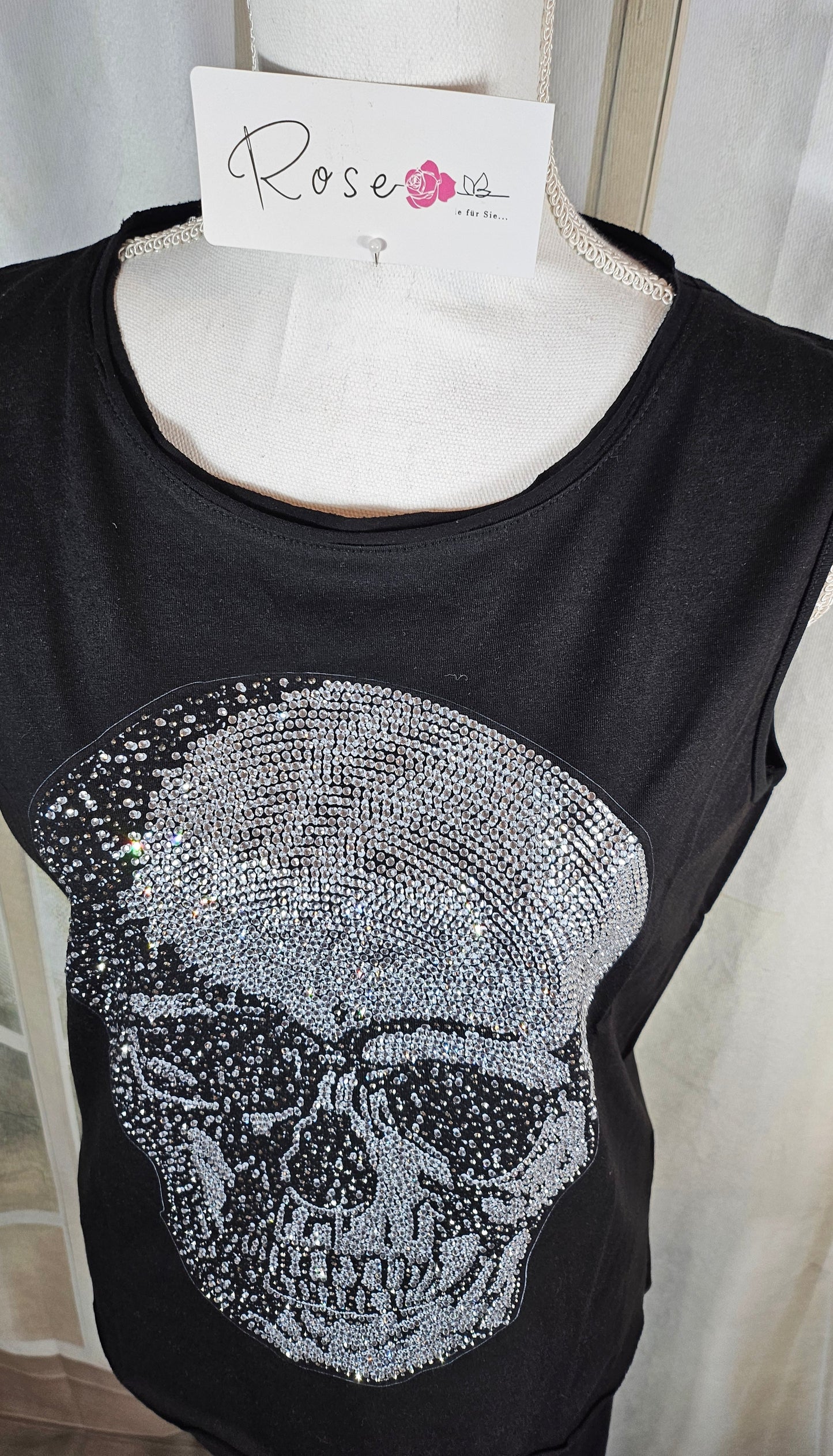 Baumwolltop "Skull", Grösse S/M & L/XL von ROSE