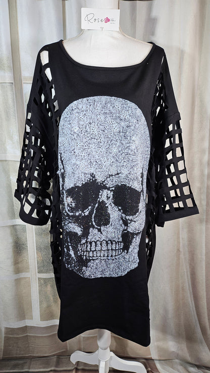 Kleid/Tunika "Skull" schwarz, Grösse onesize 38 - 44 von ROSE