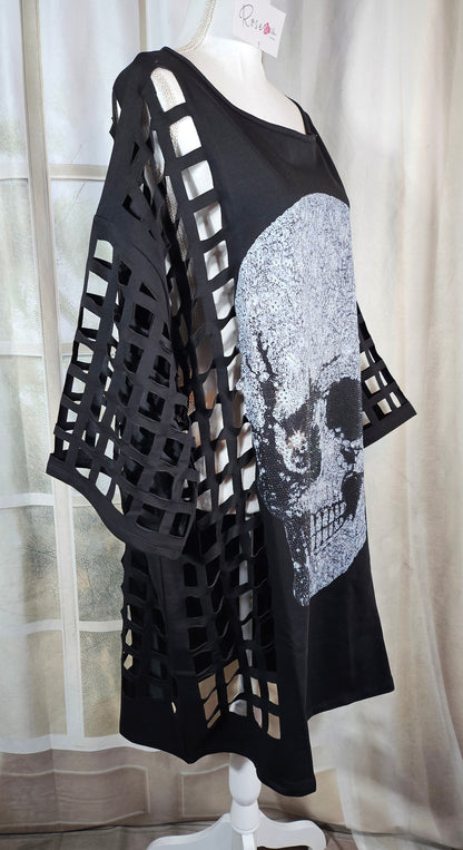 Kleid/Tunika "Skull" schwarz, Grösse onesize 38 - 44 von ROSE