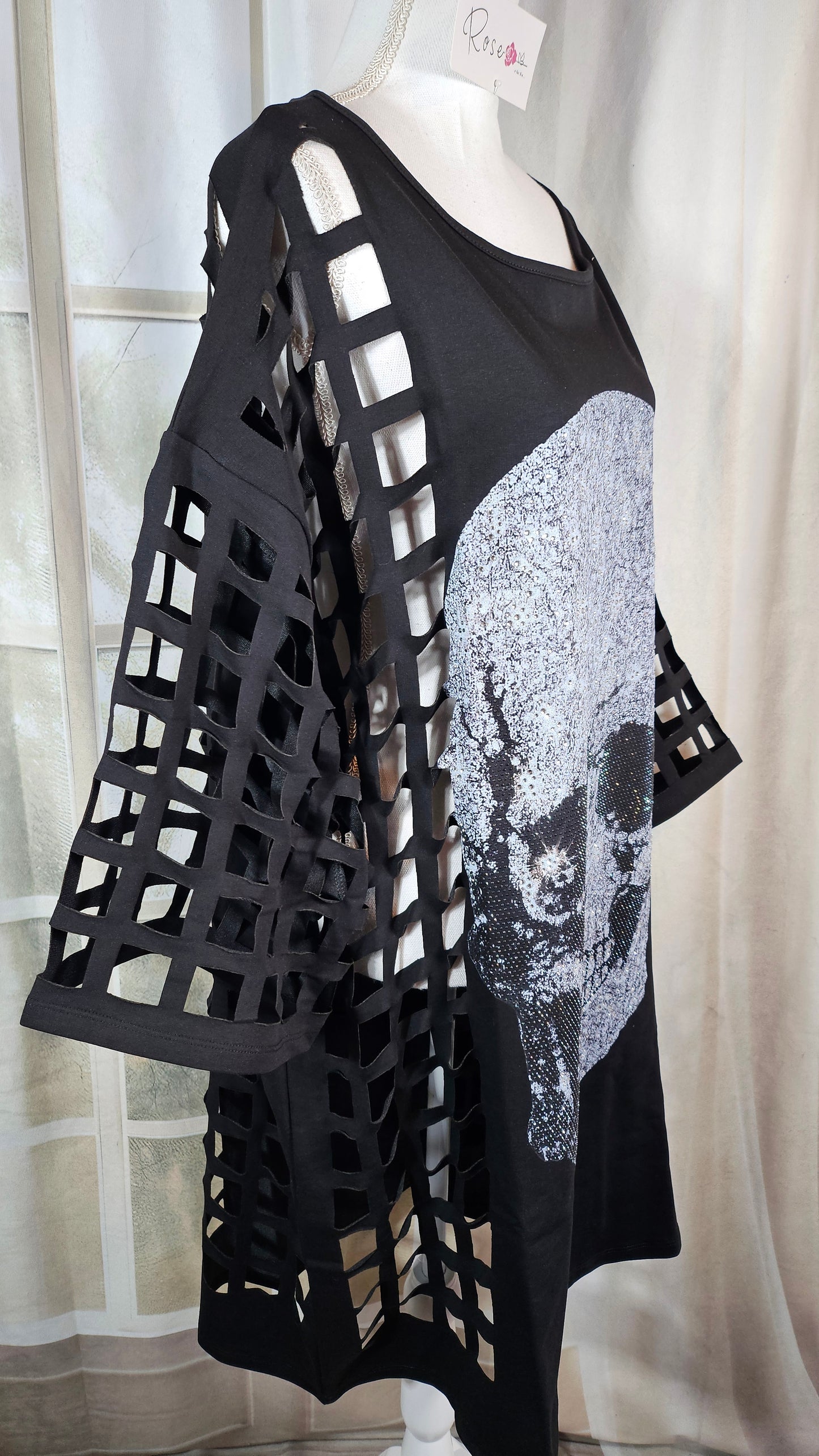 Kleid/Tunika "Skull" schwarz, Grösse onesize 38 - 44 von ROSE