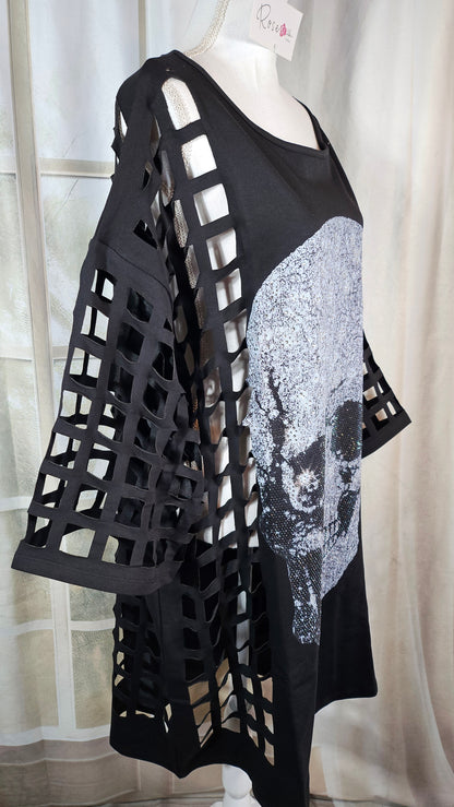 Kleid/Tunika "Skull" schwarz, Grösse onesize 38 - 44 von ROSE