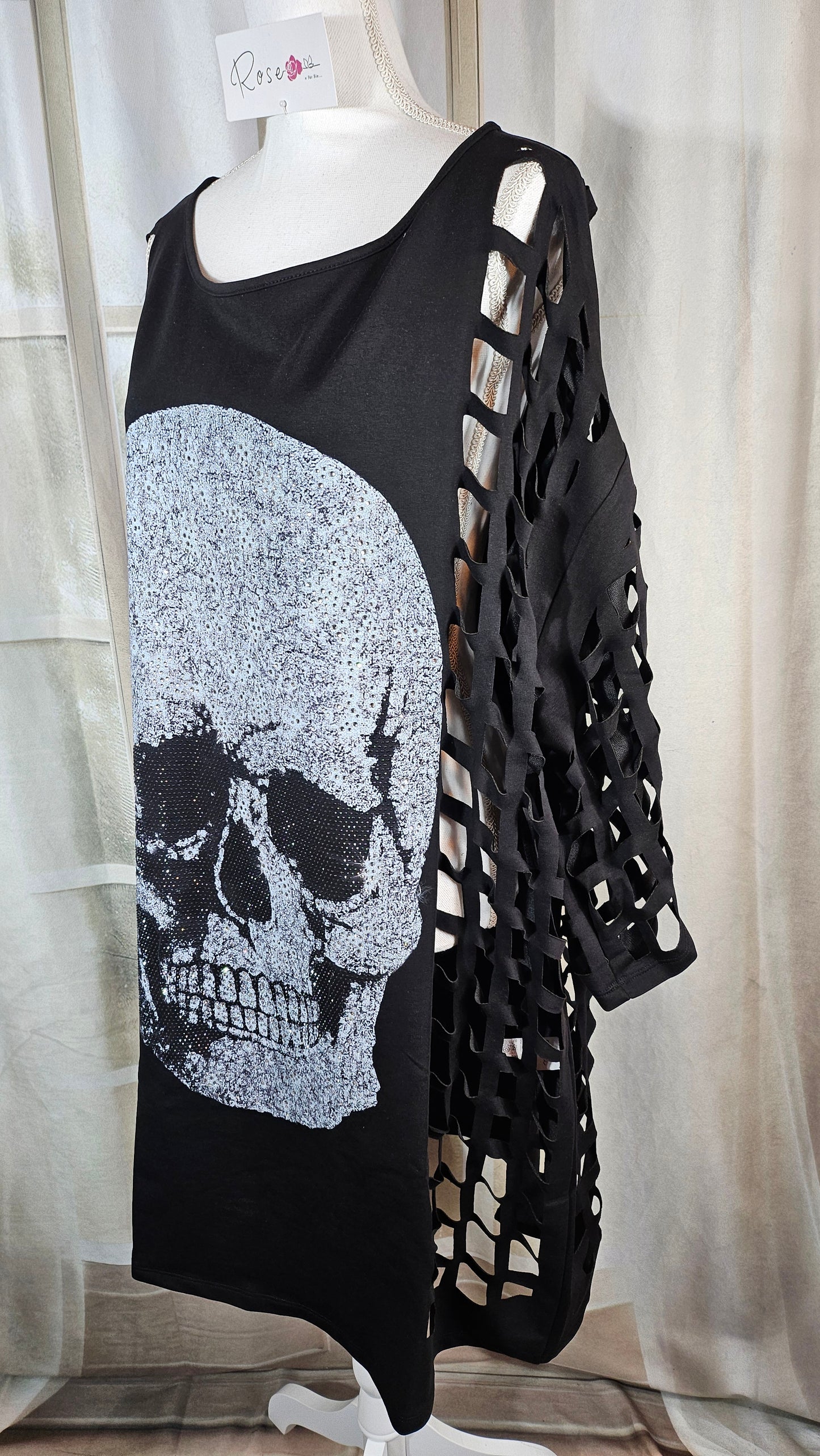 Kleid/Tunika "Skull" schwarz, Grösse onesize 38 - 44 von ROSE