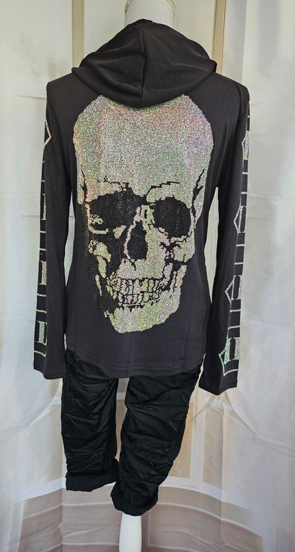 Kapuzensweatshirt "Skull", onesize bis 42 von ROSE