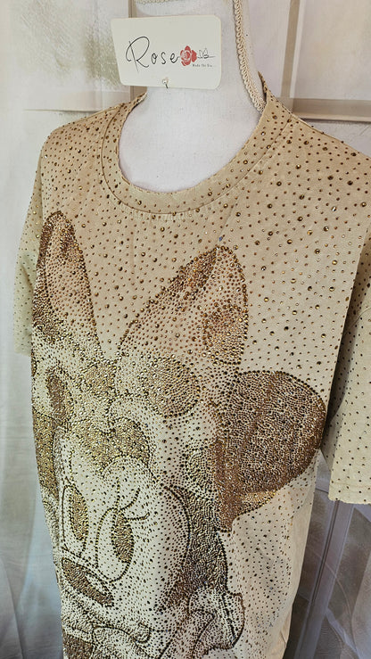 Tshirt beige "Bling bling Minnie", Gr. 38 bis 44 von ROSE