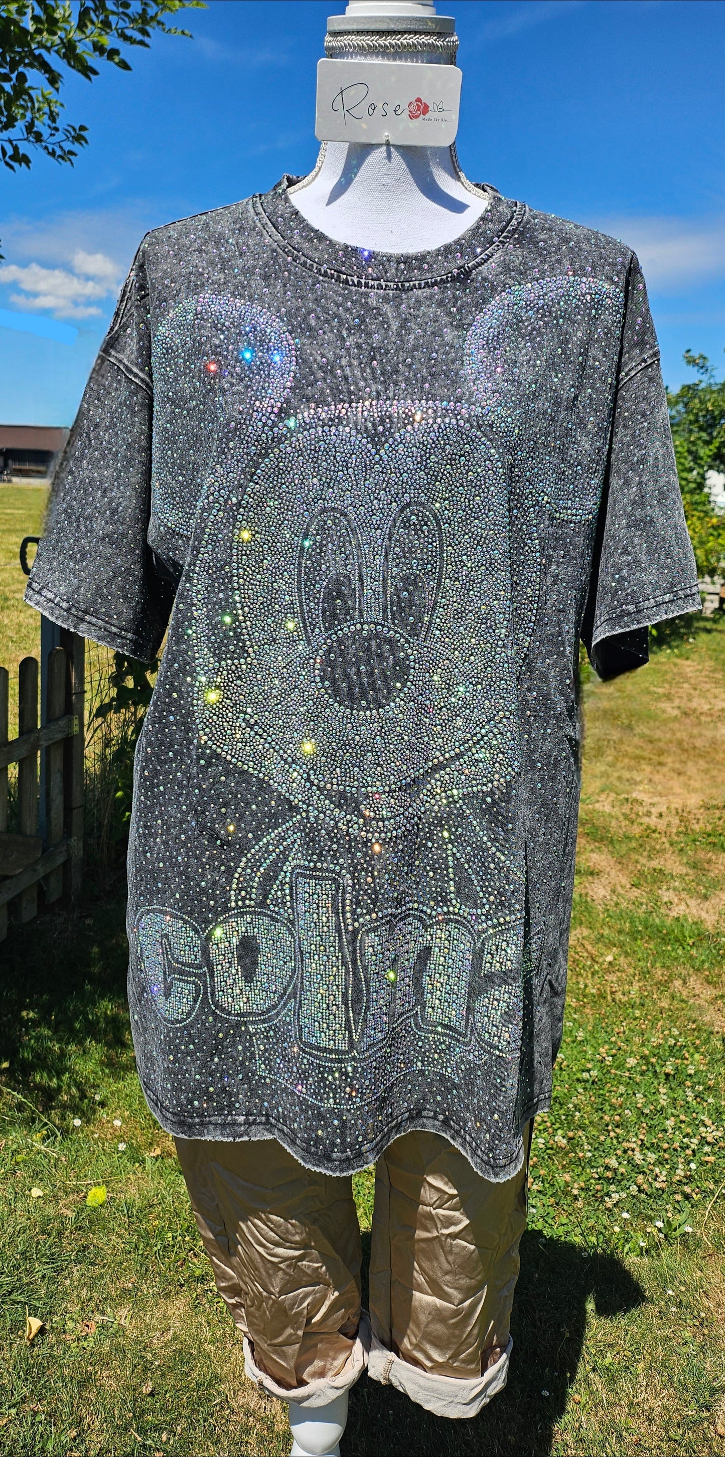 Tshirt schwarz "Bling bling Mickey", Gr. 38 bis 44 von ROSE