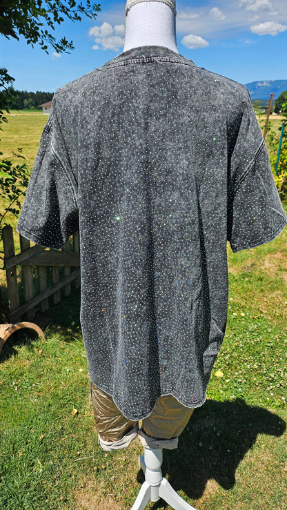 Tshirt schwarz "Bling bling Mickey", Gr. 38 bis 44 von ROSE