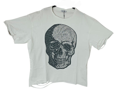 Tshirt wollweiss "Skull", Grösse S/M & L/XL von ROSE