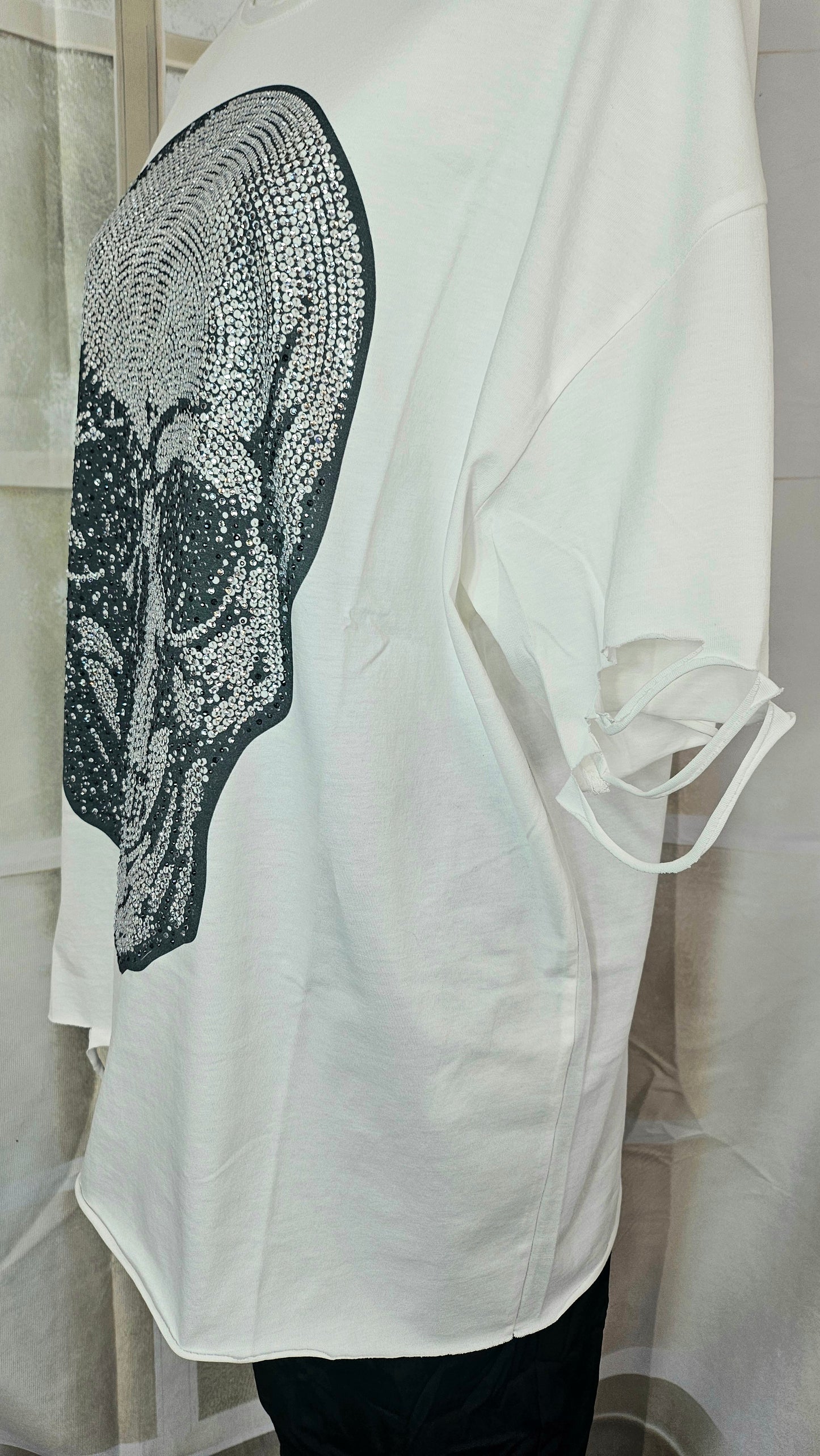 Tshirt wollweiss "Skull", Grösse S/M & L/XL von ROSE