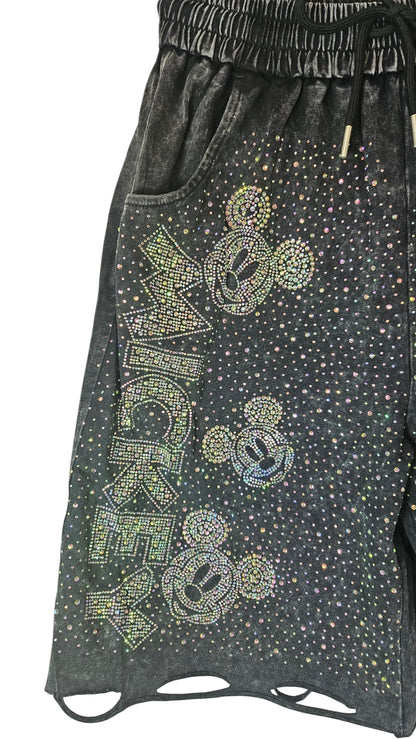 Bermudas "Mickey Bling Bling" schwarz, Grösse S/M & M/L von ROSE