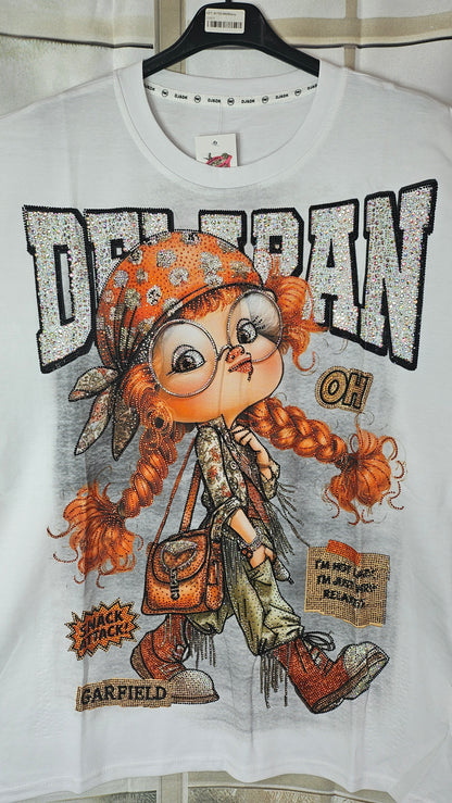 Tshirt weiss "Happy Girl", Gr. onesize 38 bis 42/44 von ROSE