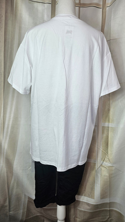 Tshirt weiss "Happy Girl", Gr. onesize 38 bis 42/44 von ROSE