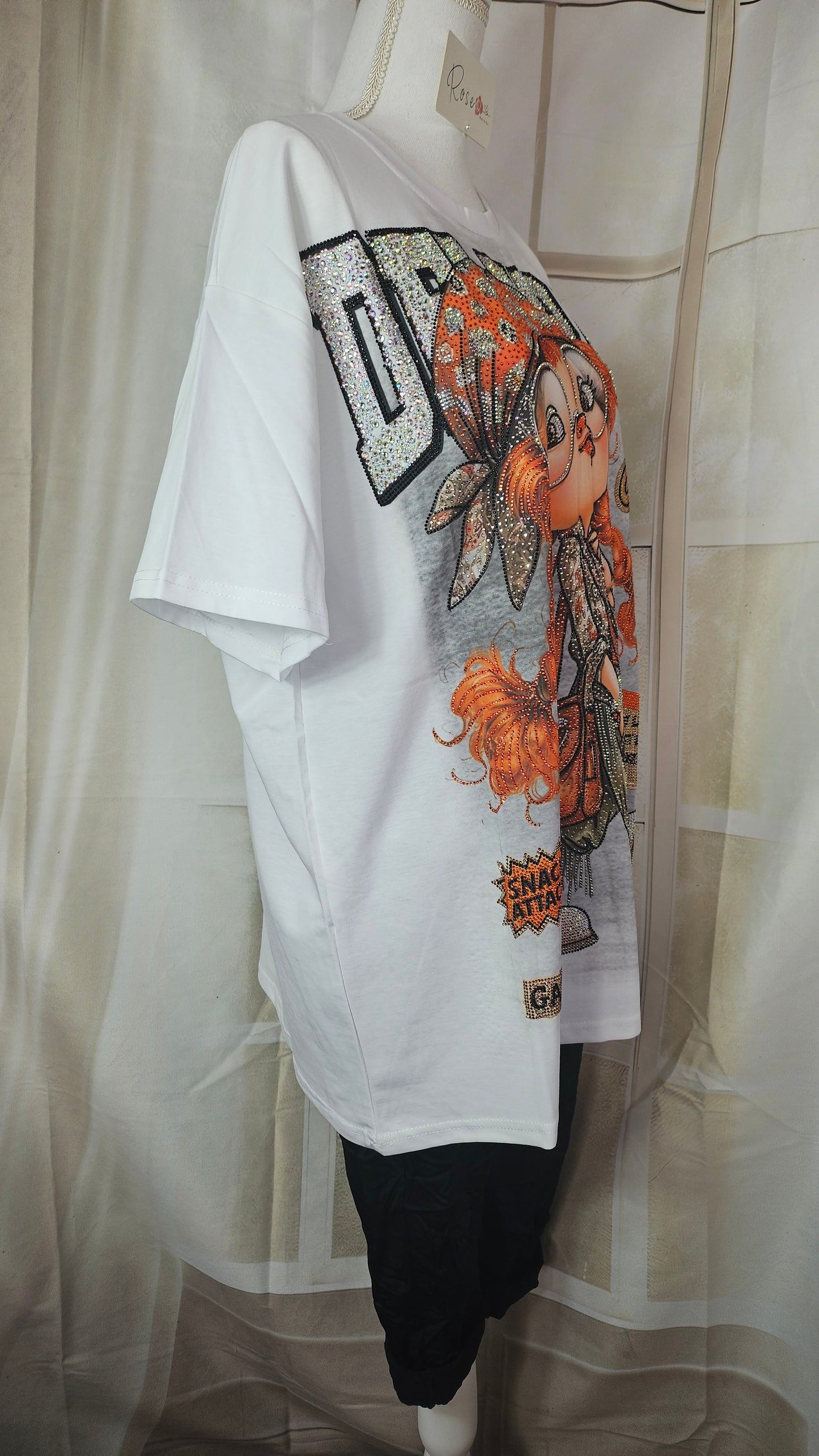 Tshirt weiss "Happy Girl", Gr. onesize 38 bis 42/44 von ROSE