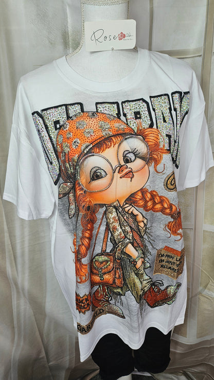Tshirt weiss "Happy Girl", Gr. onesize 38 bis 42/44 von ROSE