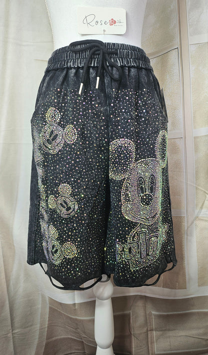 Bermudas "Mickey Bling Bling" schwarz, Grösse S/M & M/L von ROSE