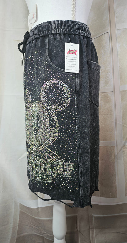 Bermudas "Mickey Bling Bling" schwarz, Grösse S/M & M/L von ROSE