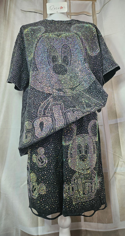 Bermudas "Mickey Bling Bling" schwarz, Grösse S/M & M/L von ROSE