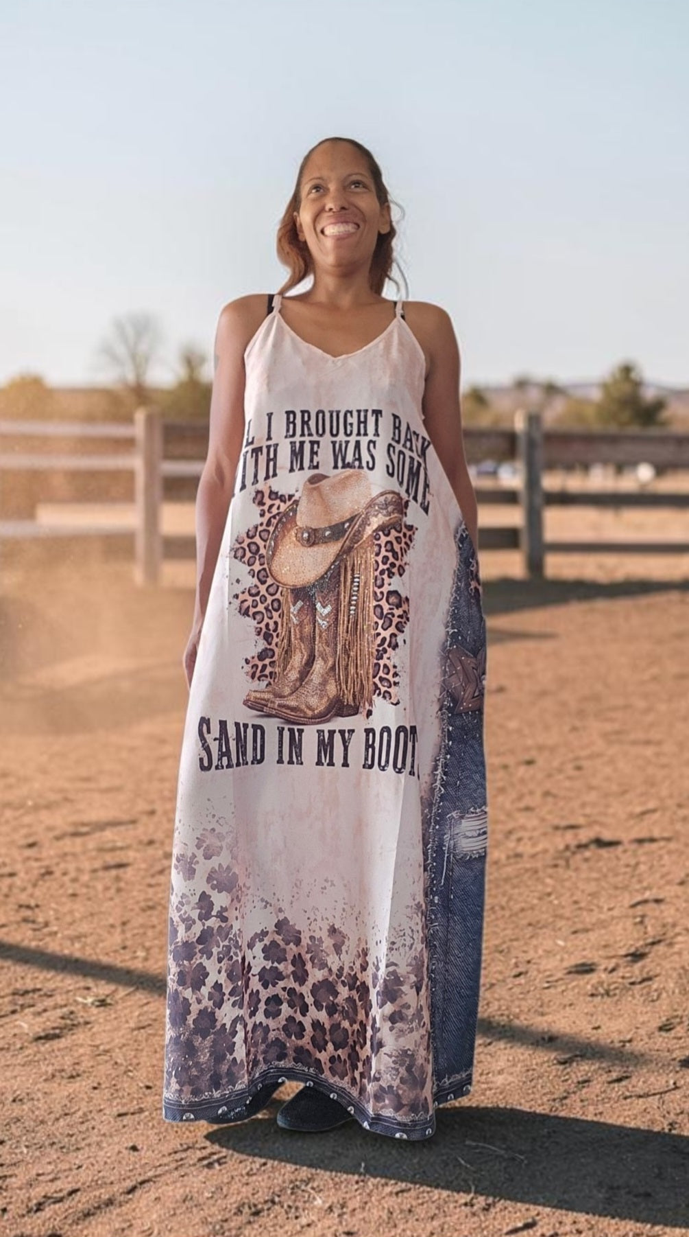 Trägerkleid lang "Western", Gr. 38 - 42/44 von ROSE