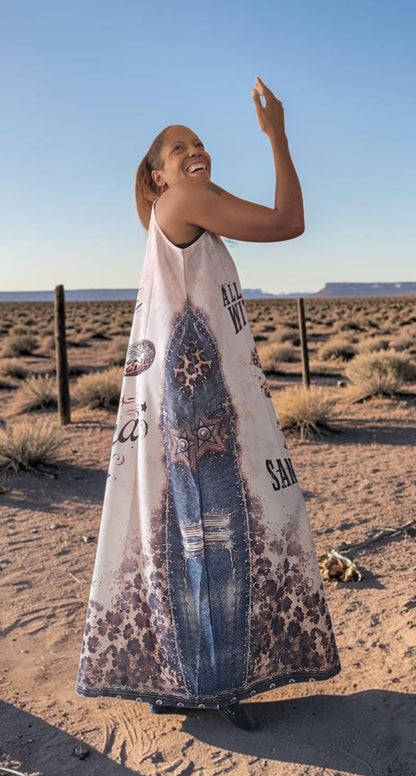 Trägerkleid lang "Western", Gr. 38 - 42/44 von ROSE
