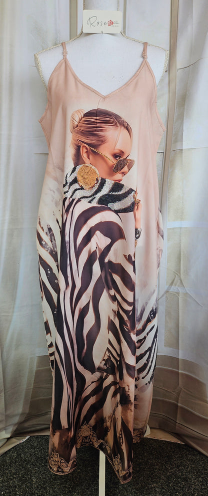 Trägerkleid lang "Zebra Woman", Gr. 38 - 42/44 von ROSE