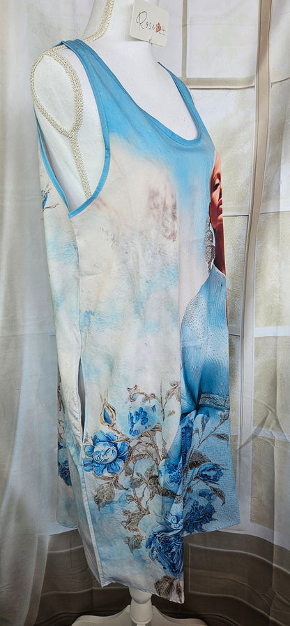Trägerkleid kurz "Blue flowers", Gr. 38 - 42/44 von ROSE
