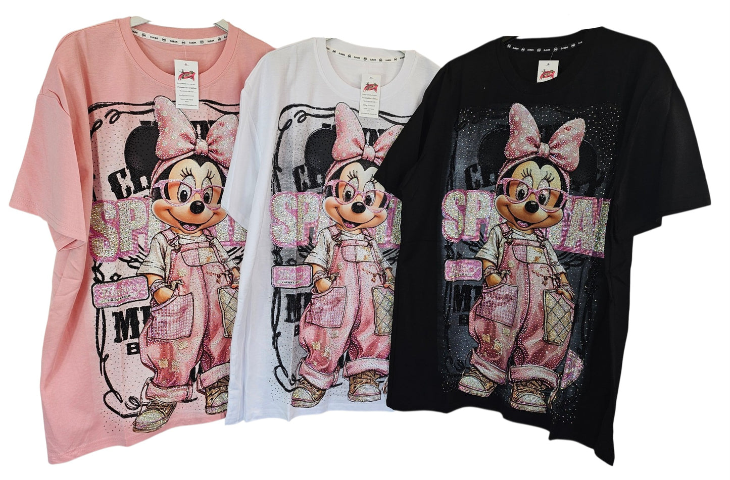 Tshirt rosa "Minnie bling bling", Grösse onesize, 38 bis 44 von ROSE