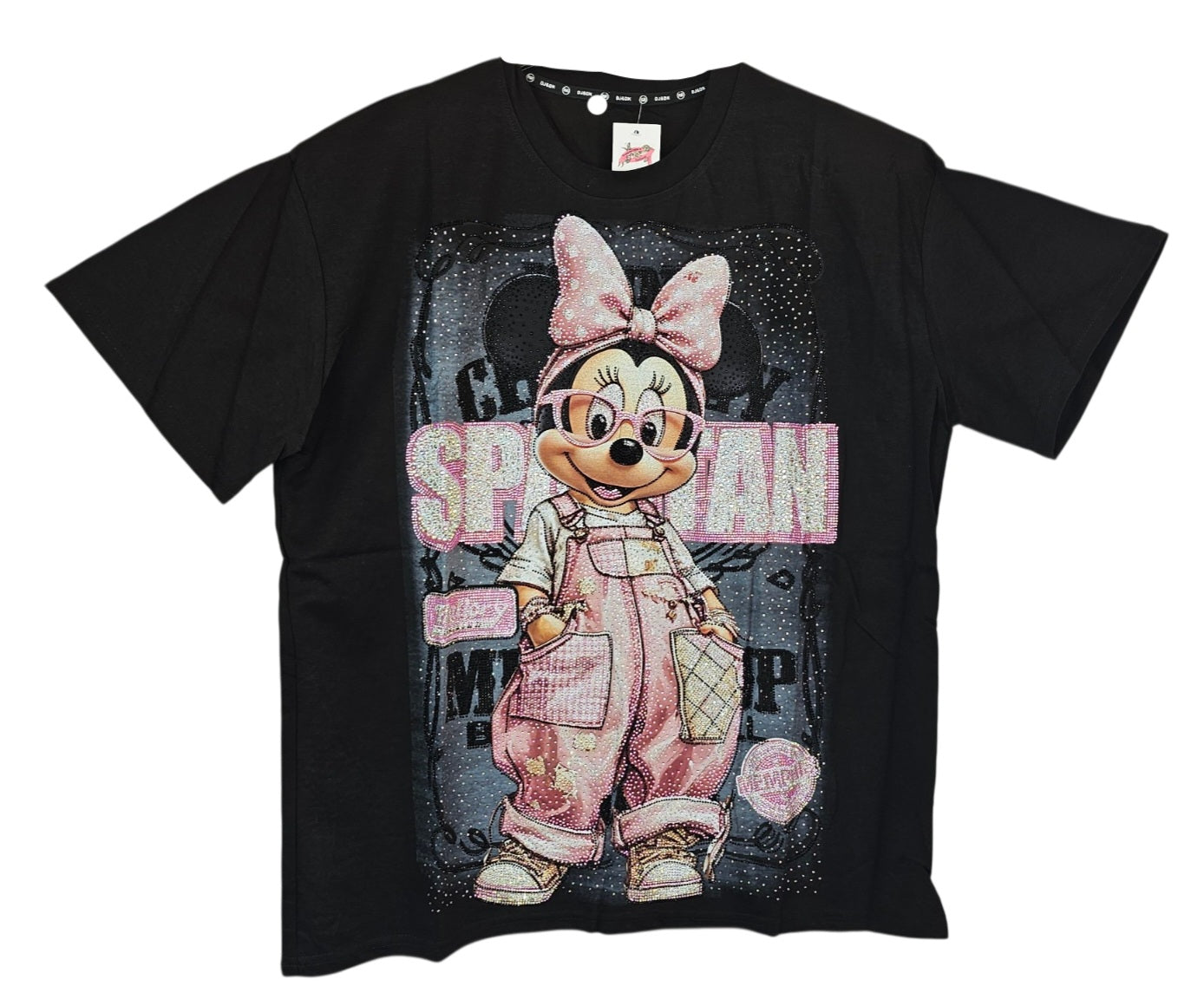 Tshirt schwarz "Minnie bling bling", Grösse onesize, 38 bis 44 von ROSE
