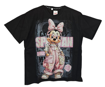 Tshirt schwarz "Minnie bling bling", Grösse onesize, 38 bis 44 von ROSE