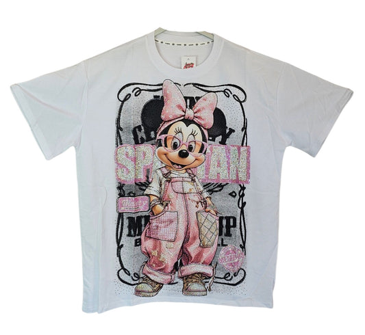 Tshirt weiss "Minnie bling bling", Grösse onesize, 38 bis 44 von ROSE