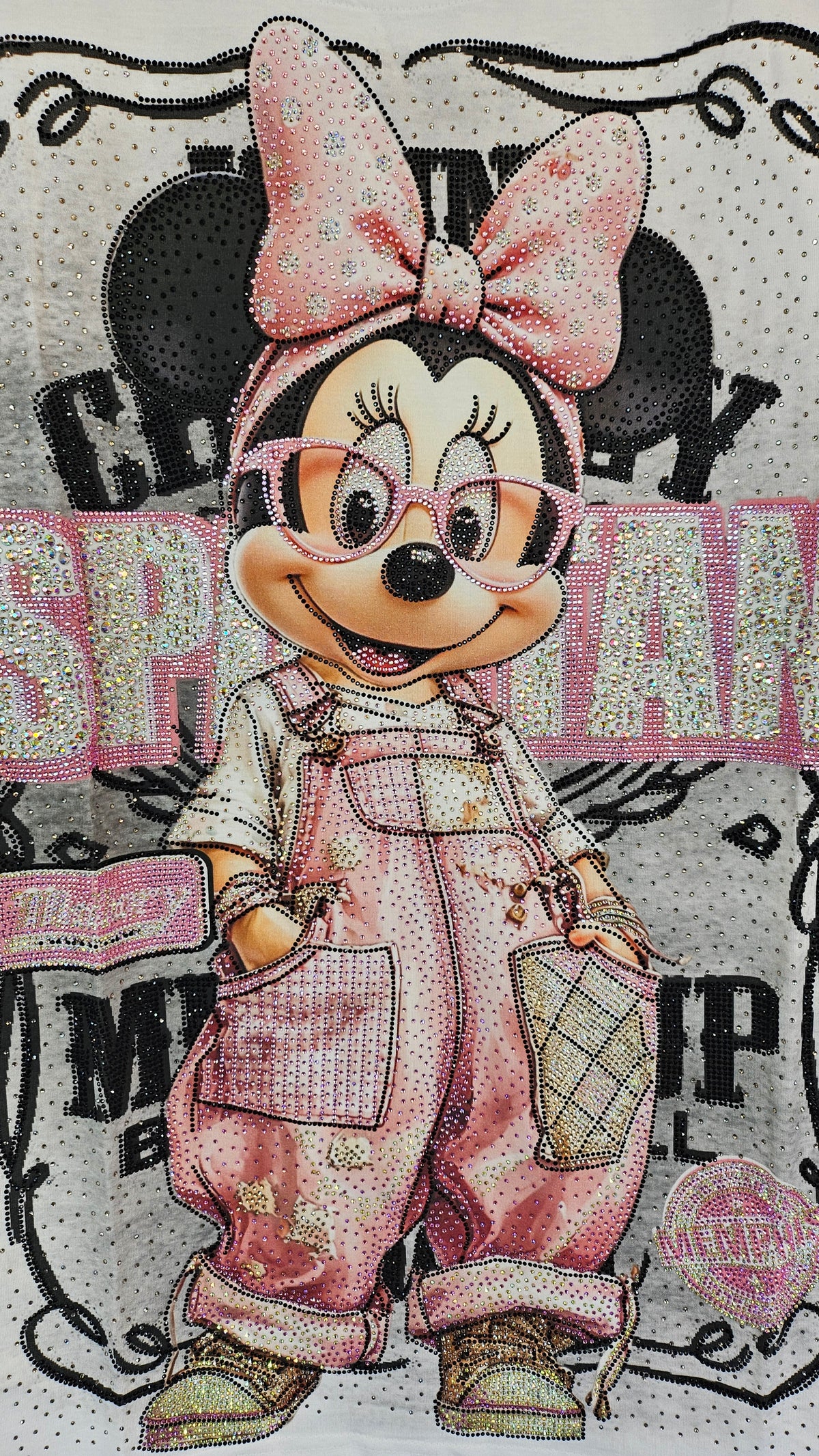 Tshirt weiss "Minnie bling bling", Grösse onesize, 38 bis 44 von ROSE