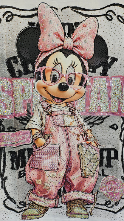 Tshirt weiss "Minnie bling bling", Grösse onesize, 38 bis 44 von ROSE