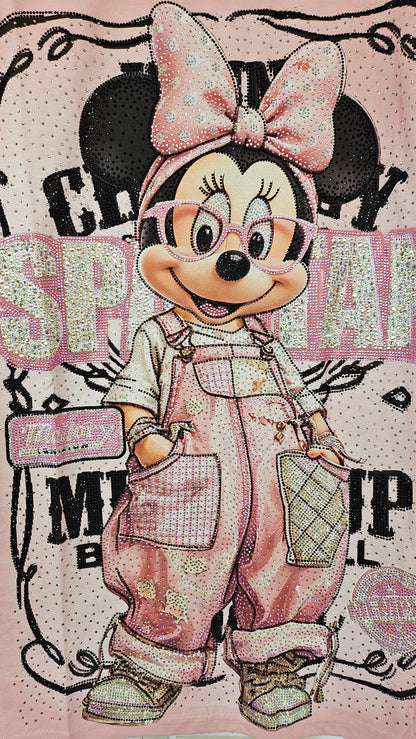 Tshirt rosa "Minnie bling bling", Grösse onesize, 38 bis 44 von ROSE