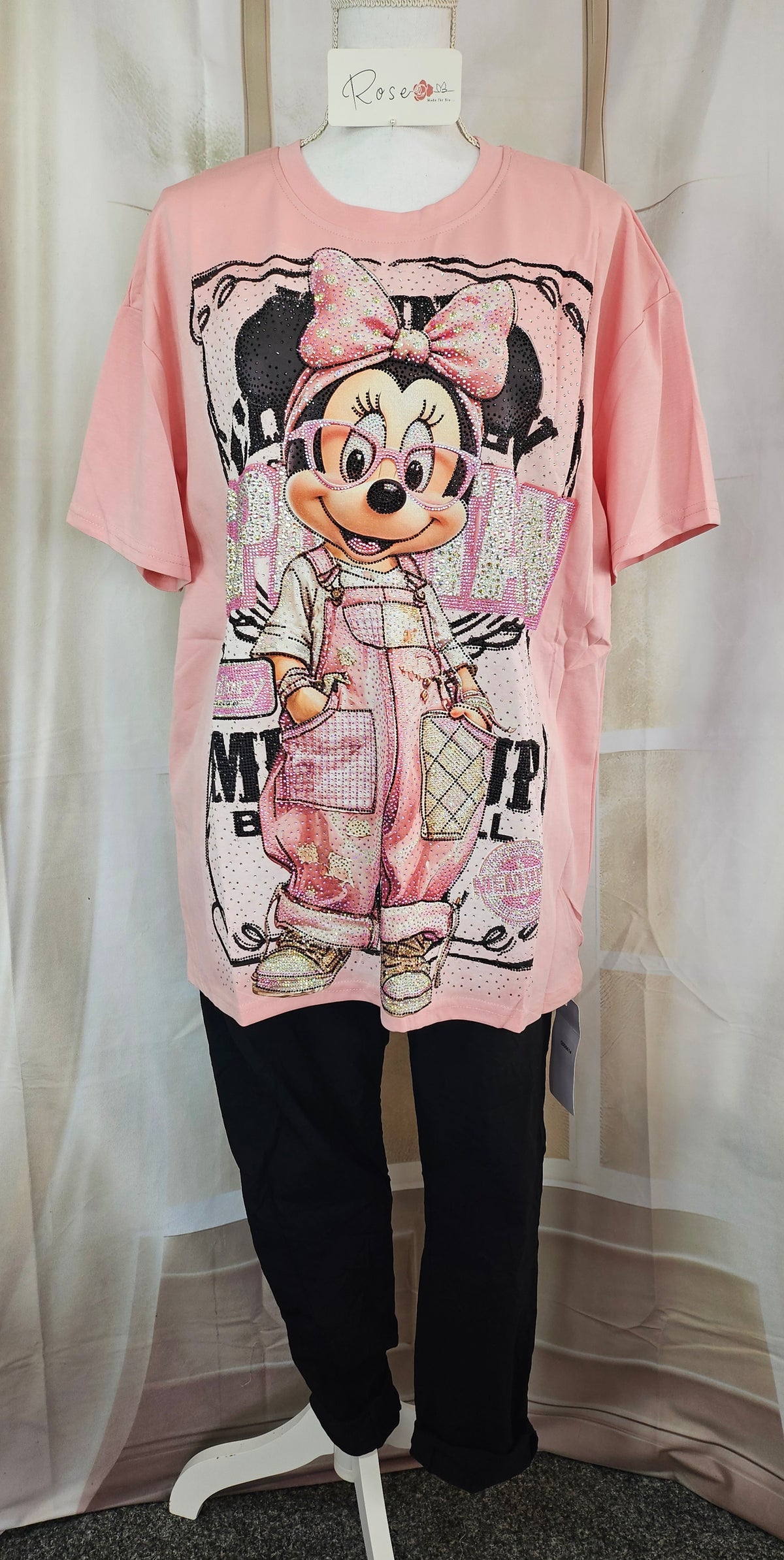 Tshirt rosa "Minnie bling bling", Grösse onesize, 38 bis 44 von ROSE