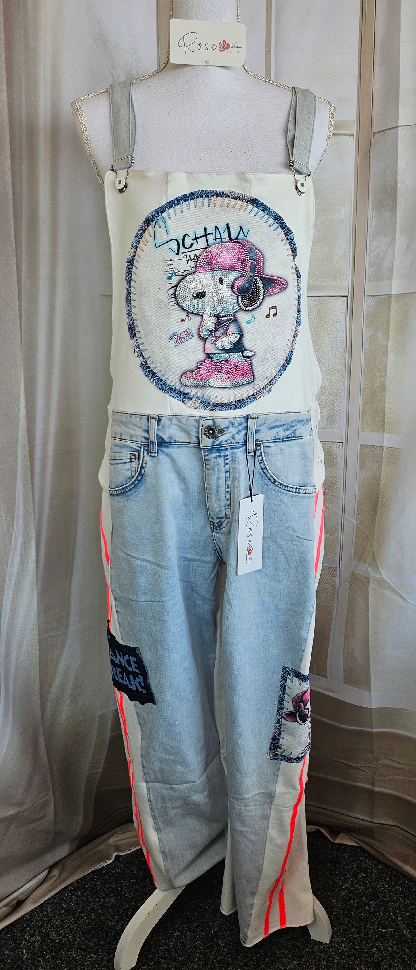 Latzhose "Snoopy", Grösse onesize (38 - 42/44) von ROSE