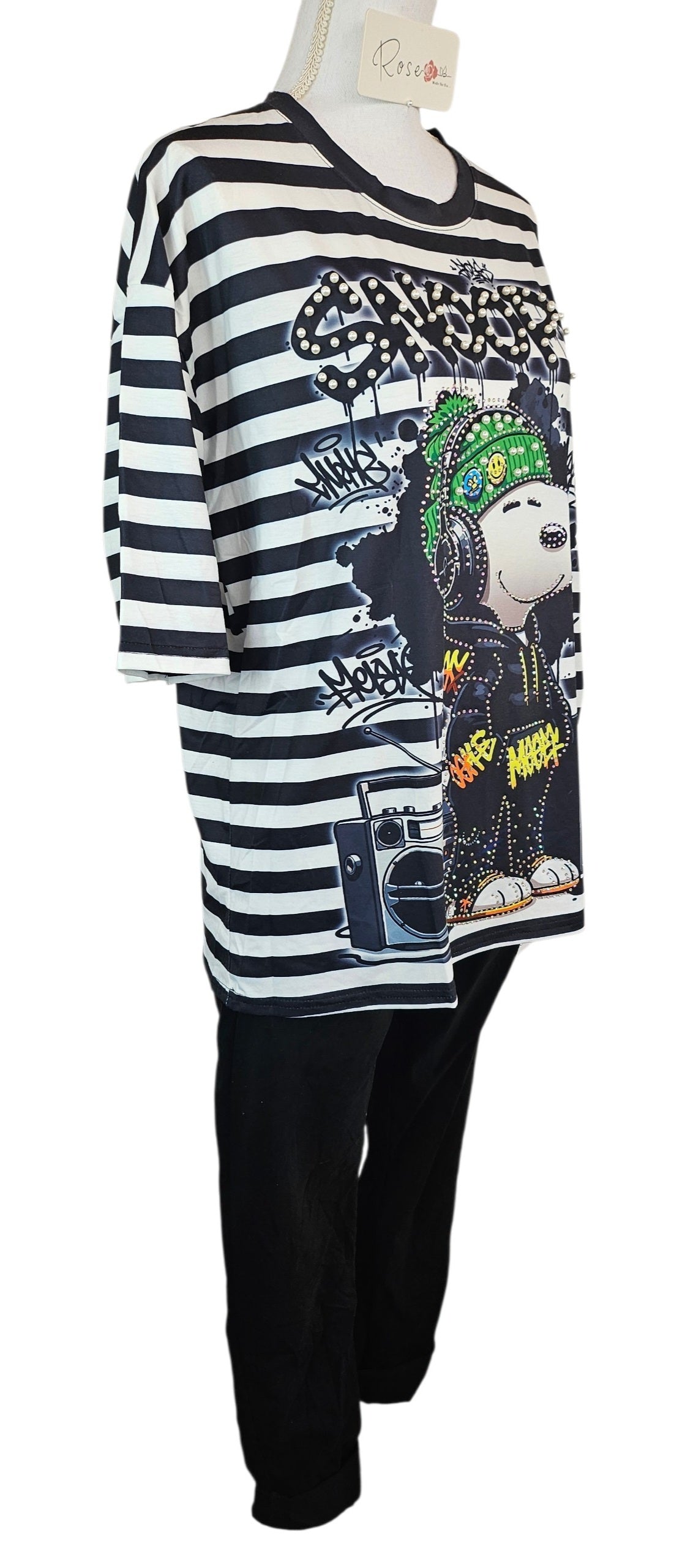 Tshirt gestreift "Snoopy", Gr. 38 bis 42 von ROSE