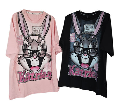 Tshirt schwarz "Bux Bunny", Grösse onesize 38 bis 44 von ROSE